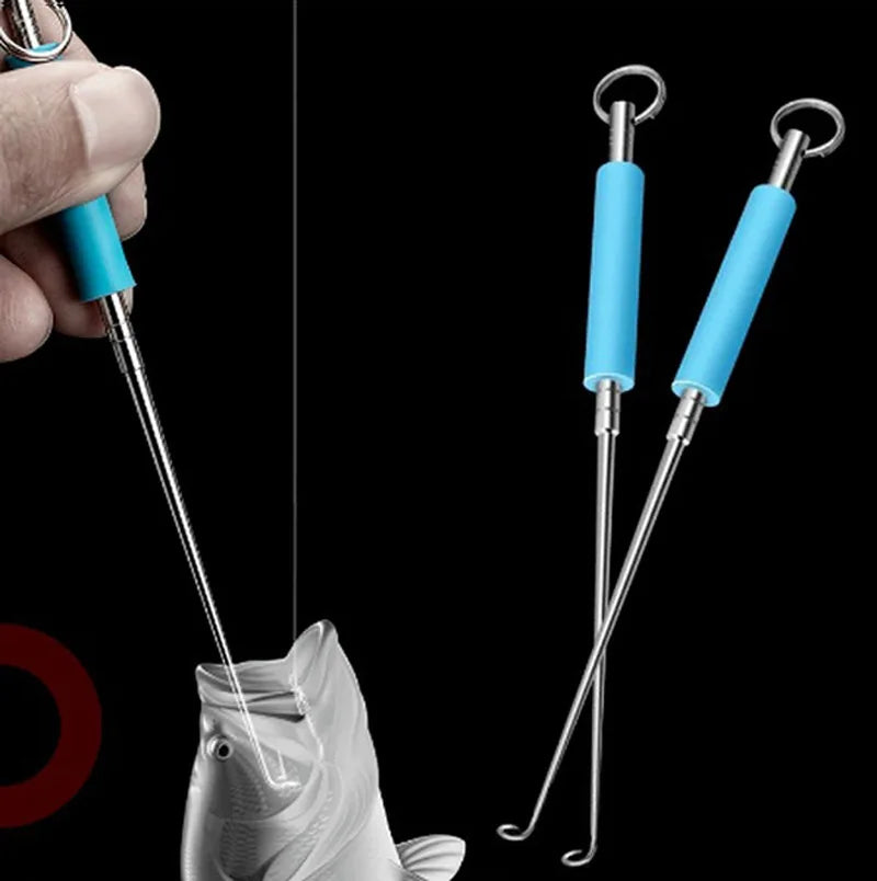 FLYSAND 1PC स्टेनलेस स्टील फिश हुक रिमूभर सजिलो र सुरक्षित फिशिङ हुक एक्स्ट्रक्टर - द्रुत डिकपलिंग उपकरण माछा मार्ने उपकरण