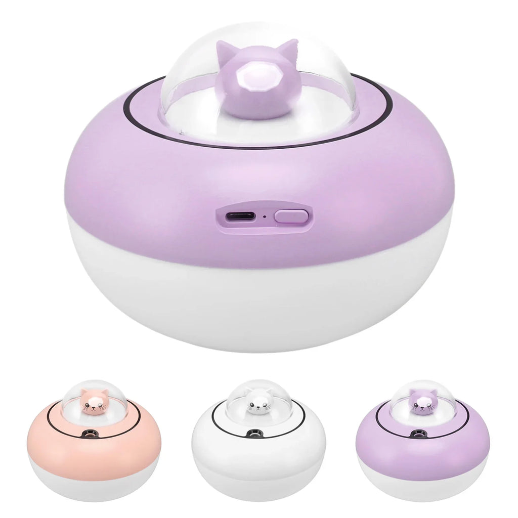 ह्युमिडिफायर ह्युमिडिफायर प्यारा बिरालोको मूर्तिकला पोर्टेबल शान्त डेस्कटप एयर ह्युमिडिफायर घरको लागि USB प्लग इन ह्युमिडिफायर