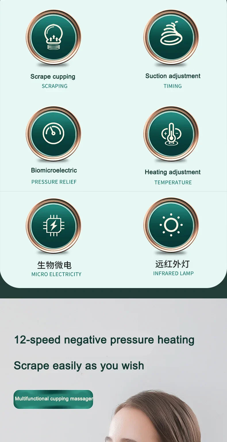 इलेक्ट्रिक बहु-कार्यात्मक तताउने मेरिडियन ड्रेजिङ र अवशोषित उपकरण बुद्धिमान नकारात्मक दबाव ताप कम्प्रेसर