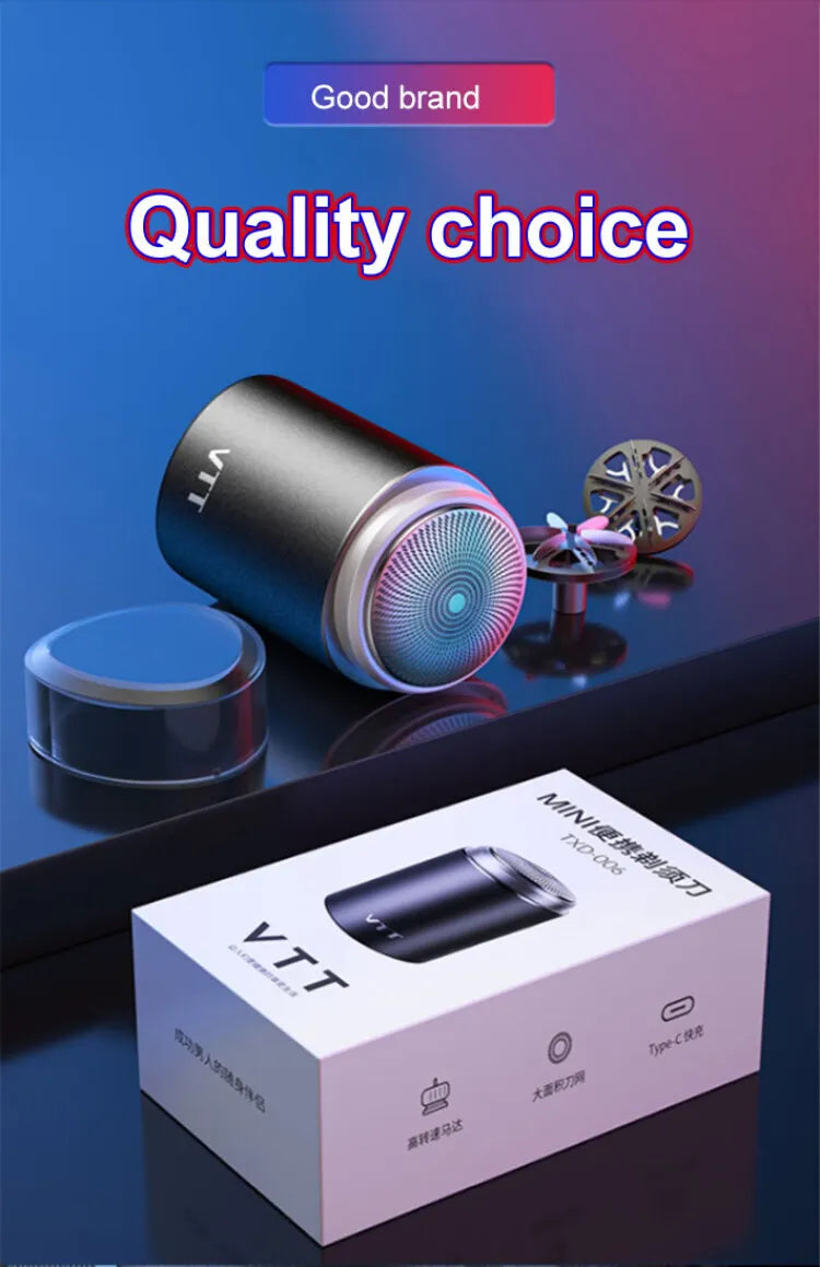 मिनी इलेक्ट्रिक शेभर पोर्टेबल डबल हेडहरू द्रुत सफाई टाइप-सी रिचार्जेबल रेजर व्यवसायहरू यात्रा वाटरप्रूफ सानो रेजर मेसिन