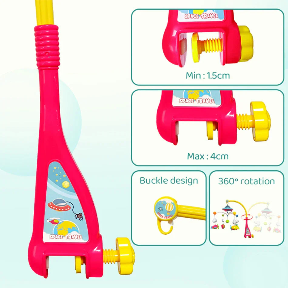 शिशुहरूका लागि १०८ मेलोडी लाइटहरू भएको म्युजिकल बेबी क्रिब मोबाइल रिमोट कन्ट्रोल नवजात शिशुका लागि क्रिब खेलौनाहरू क्रिब खेलौनाहरूको लागि मोबाइल