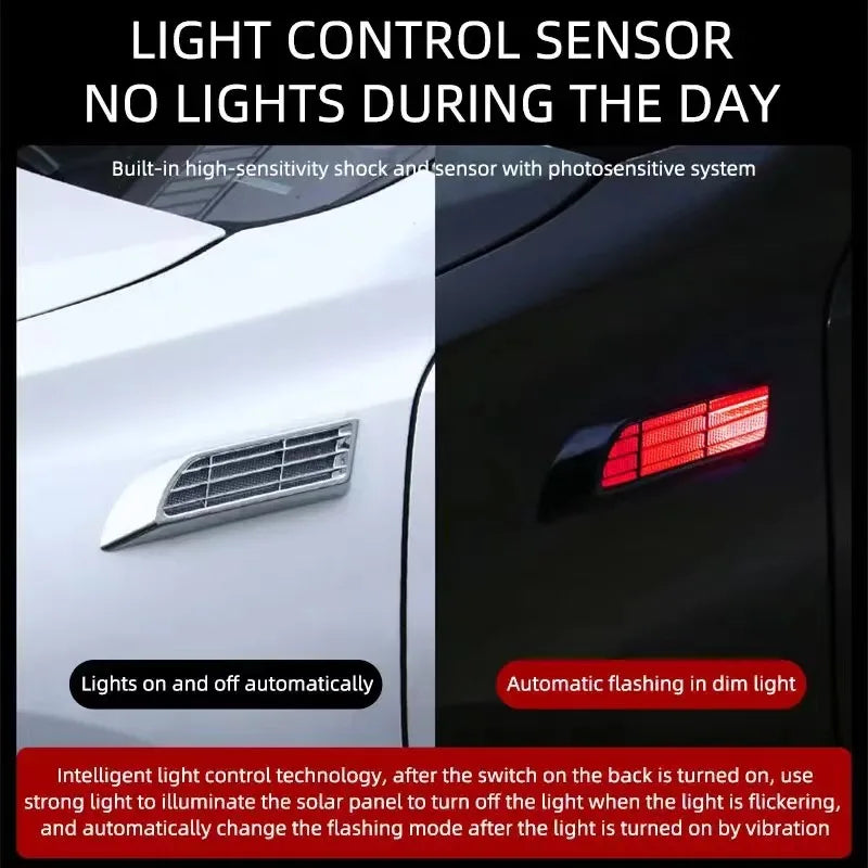 २pcs कार सोलार फ्ल्यासिङ एलईडी चेतावनी बत्तीहरू युनिभर्सल समायोज्य अटोमोटिभ पार्किङ रियरिङ चेतावनी बत्ती कार स्टाइलिङ सामानहरू