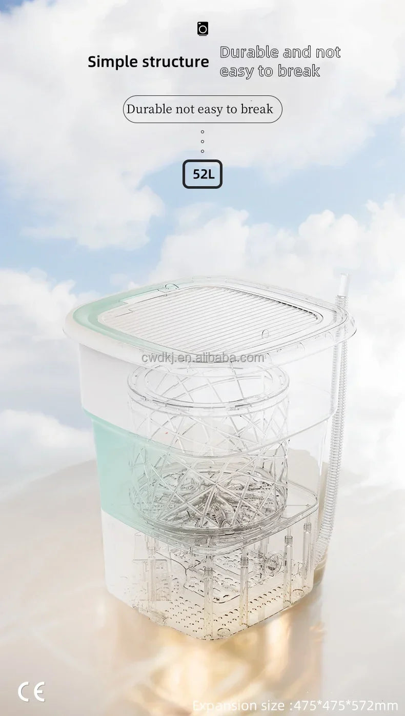 पोर्टेबल ५२L लुगा धुने मेसिन फोल्डिङ मिनी लुगा धुने मेसिन अन्डरवियर बच्चाहरूको लुगाको लागि