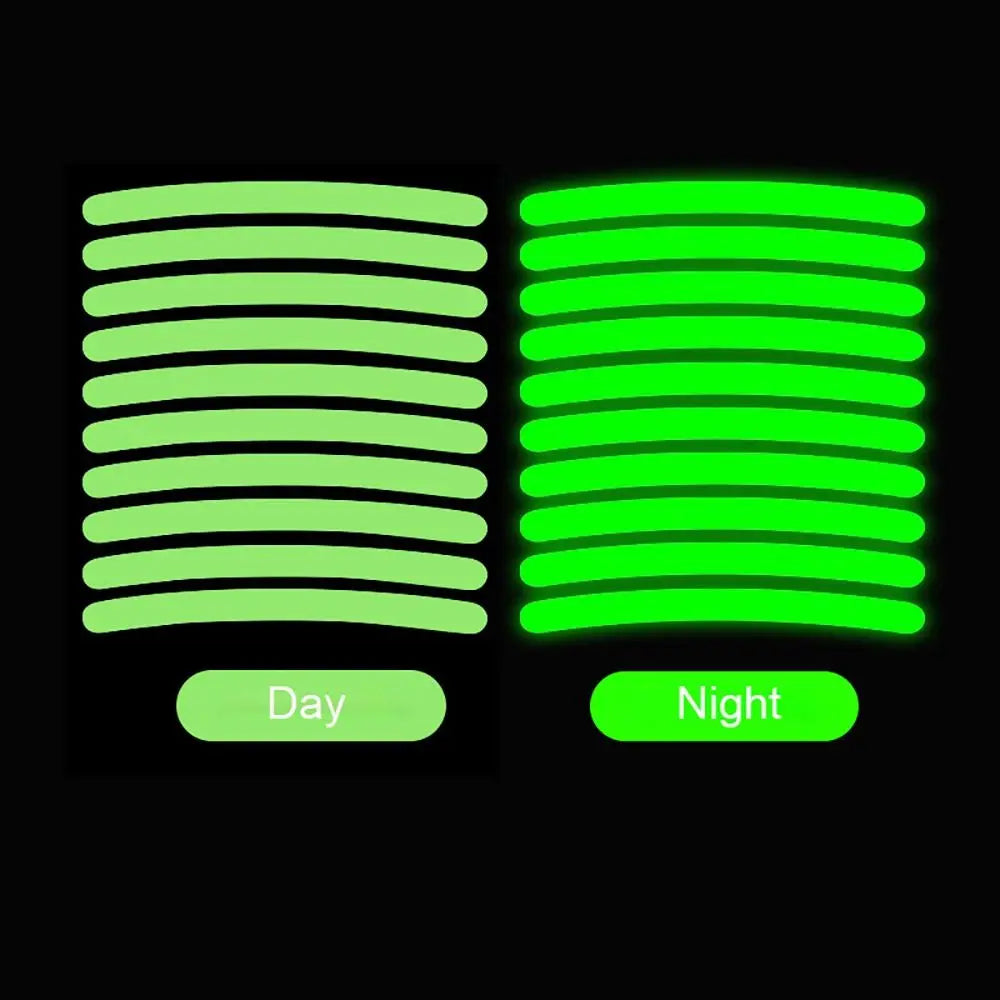 २० पीसी व्हील हब रिफ्लेक्टिभ स्टिकर इन्द्रेणी फ्लोरोसेन्स ल्युमिनस स्ट्राइप टेप कार मोटरसाइकल डेकल नाइट ड्राइभिङ सेफ्टी एक्सेसरी