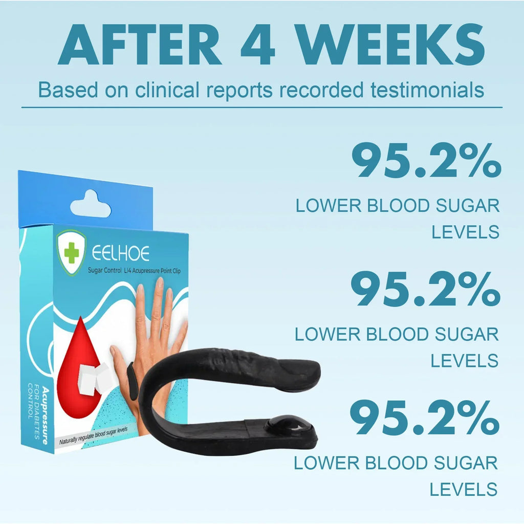 मधुमेह उपचारको लागि चिनी नियन्त्रण एक्यूप्रेशर पोइन्ट क्लिप रगतमा ग्लुकोज राहत सन्तुलन आराम तनाव चिन्ता स्वास्थ्य हेरचाह
