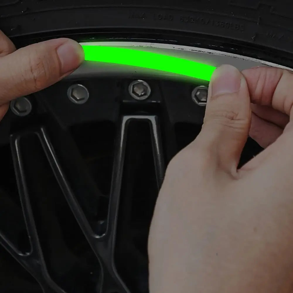 २० पीसी व्हील हब रिफ्लेक्टिभ स्टिकर इन्द्रेणी फ्लोरोसेन्स ल्युमिनस स्ट्राइप टेप कार मोटरसाइकल डेकल नाइट ड्राइभिङ सेफ्टी एक्सेसरी