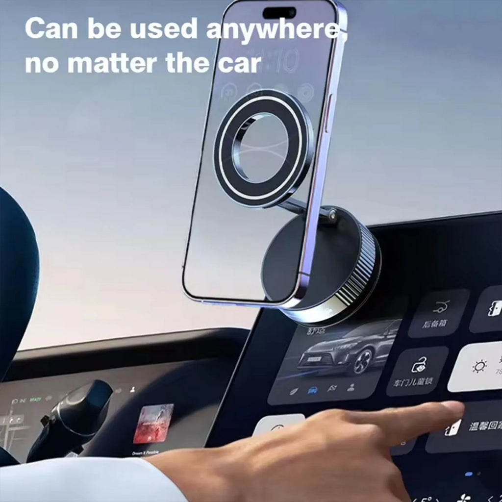 सुपर स्ट्रङ्ग भ्याकुम सक्सन कप म्याग्नेटिक फोन होल्डर ३६०° घुमाउन मिल्ने समायोज्य फोल्डेबल कार फोन स्ट्यान्ड