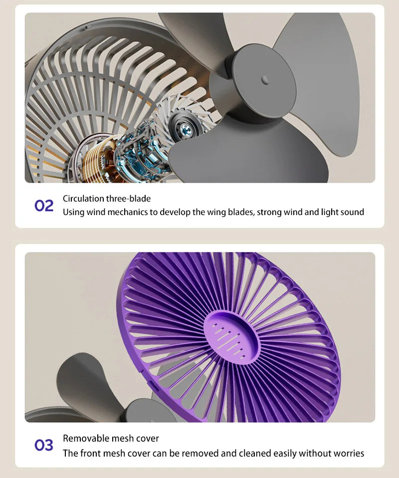 इलेक्ट्रिक फ्यान ३ इन १ रिचार्जेबल सानो फोल्डिंग साइकल डेस्कटप भित्तामा माउन्ट गरिएको सानो फ्यान छात्रावास शौचालय चिसो हावा गर्मी पंखा