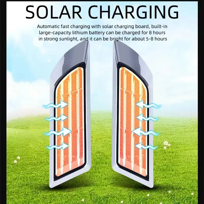 २pcs कार सोलार फ्ल्यासिङ एलईडी चेतावनी बत्तीहरू युनिभर्सल समायोज्य अटोमोटिभ पार्किङ रियरिङ चेतावनी बत्ती कार स्टाइलिङ सामानहरू