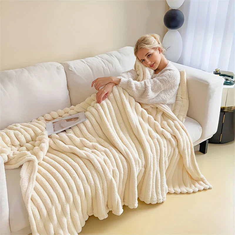 नक्कल खरायो मखमली शरद ऋतु न्यानो ओछ्यानको कम्बल वा कम्बल र तकियाको आवरण नरम न्यानो जाडो सोफा कम्बल थ्रो ल्याप कम्बलको लागि