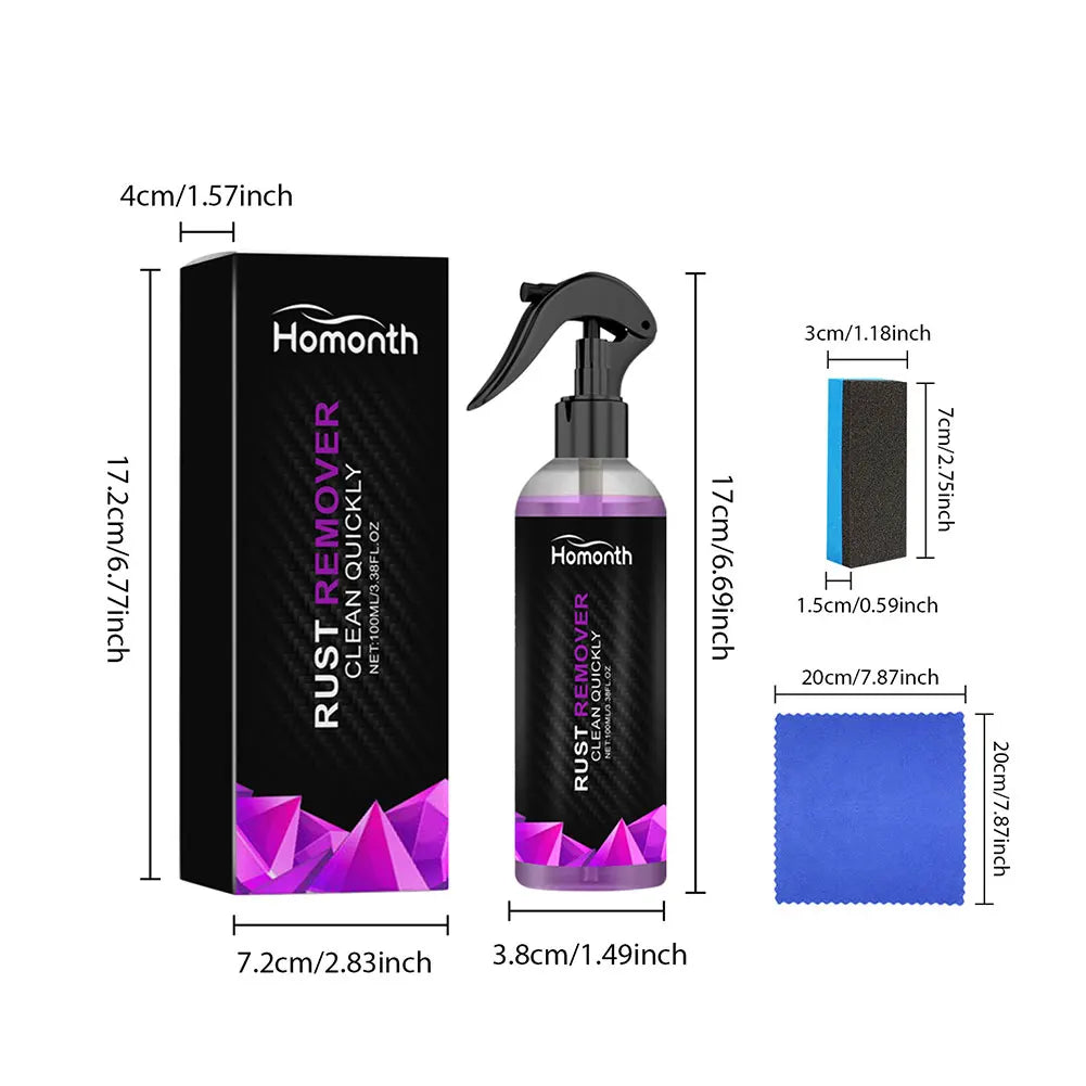कार मर्मतसम्भार सफाईको लागि १०० मिली कार रस्ट रिमुभल स्प्रे पेन्ट रस्ट रिमुभर डेरस्टिङ स्प्रे अटो रिम डस्ट क्लीनर