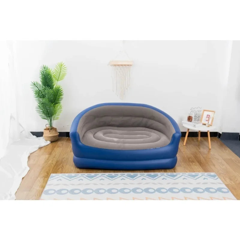 लन्च ब्रेकको लागि नयाँ इन्फ्लेटेबल लेजी सोफा डबल लाउन्ज कुर्सी ब्याकरेस्ट र आर्मरेस्टसहितको ठूलो फोल्डिङ फुर्सद सोफा