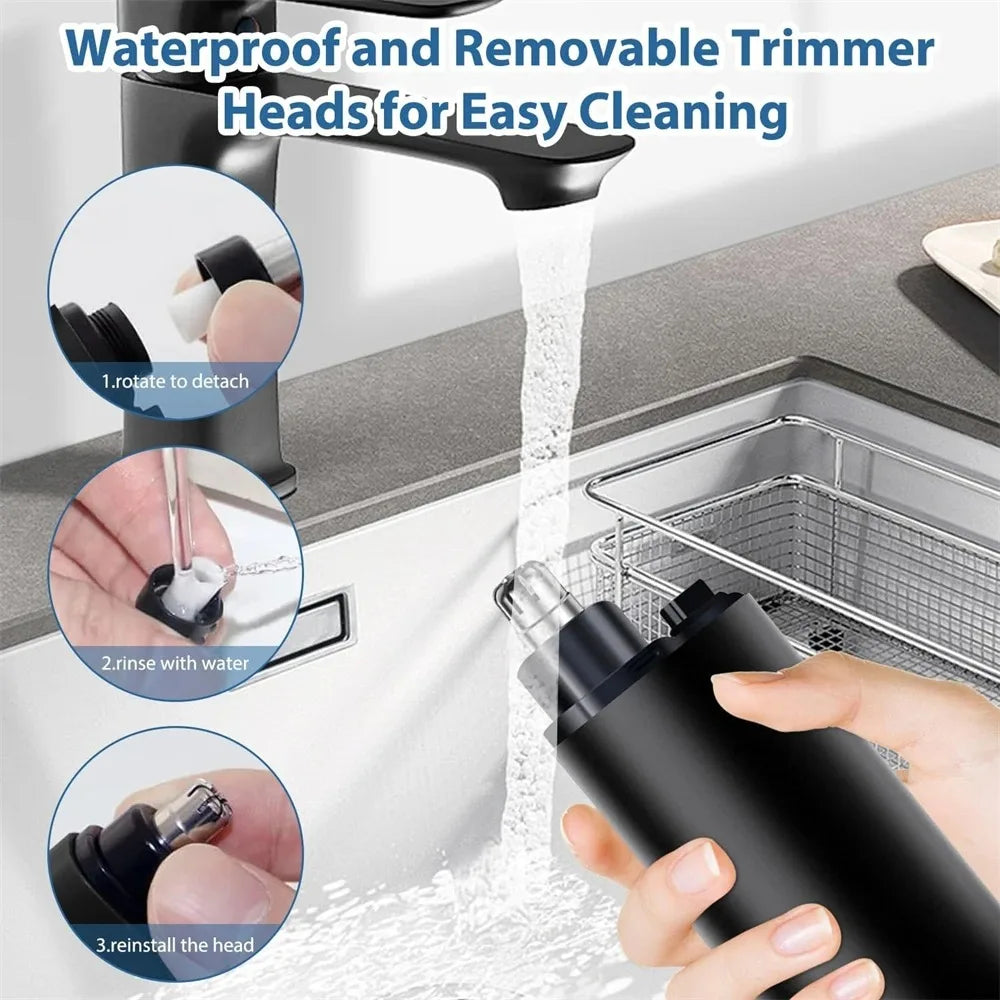 रिचार्जेबल नोज हेयर ट्रिमर क्लिपर USB चार्जिङ डुअल-एज ब्लेड इलेक्ट्रिक पोर्टेबल पुरुष मिनी नोज हेयर ट्रिमर फेस केयर किट