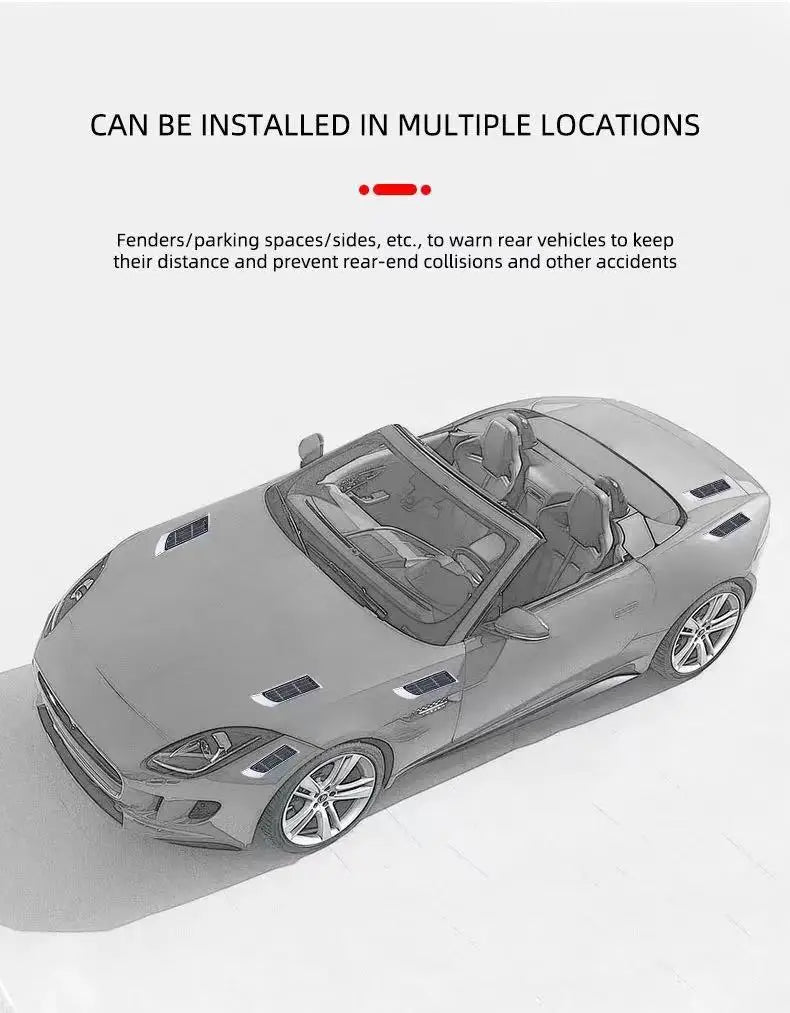 २pcs कार सोलार फ्ल्यासिङ एलईडी चेतावनी बत्तीहरू युनिभर्सल समायोज्य अटोमोटिभ पार्किङ रियरिङ चेतावनी बत्ती कार स्टाइलिङ सामानहरू