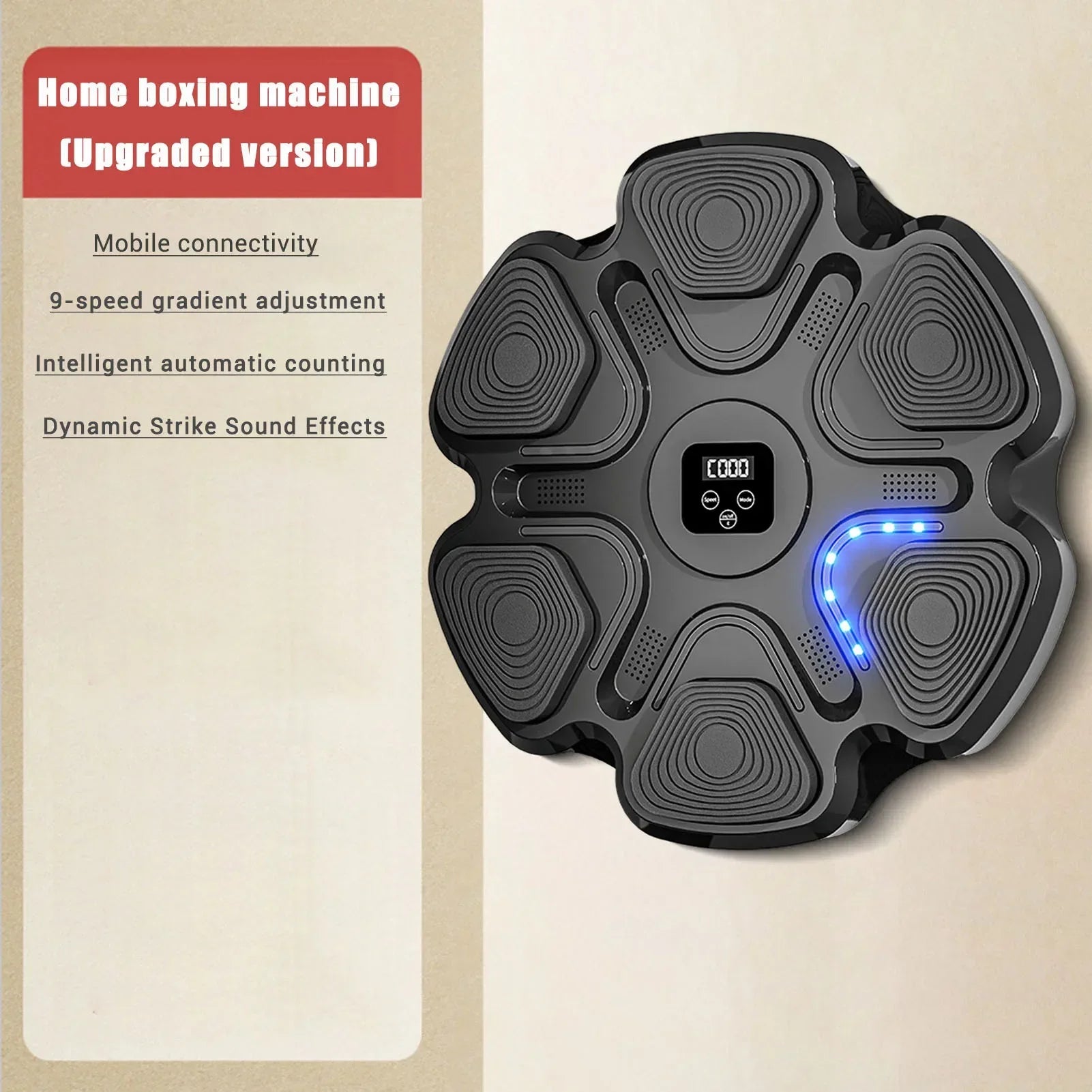 कार्यालय कर्मचारी र विद्यार्थीहरूको लागि स्मार्ट संगीतमय बक्सिङ प्रशिक्षक उपकरणहरू डिजिटल लक्ष्य प्रशिक्षण बक्सिङ मेसिन