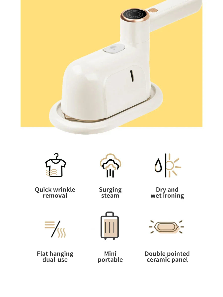 इलेक्ट्रिक आइरन ह्यान्डहेल्ड ह्याङ्गिङ आइरनिङ मेसिन घरायसी आइरनिङ मेसिन मिनी ट्राभल फोल्डिङ भिजेको र सुख्खा दोहोरो प्रयोग स्टीम आइरन