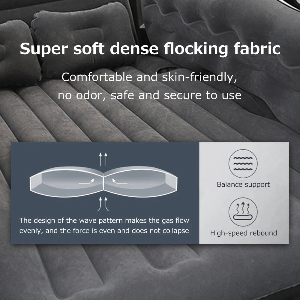 गद्दा कार इन्फ्लेटेबल ट्राभल बेड होम आउटडोर क्याम्पिङ म्याट रियर फ्लकिङ प्लस एयर गद्दा SUV को लागि