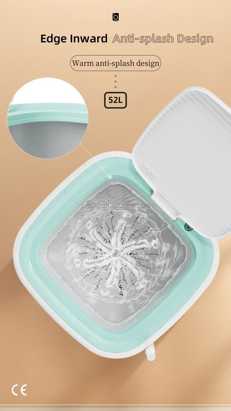 पोर्टेबल ५२L लुगा धुने मेसिन फोल्डिङ मिनी लुगा धुने मेसिन अन्डरवियर बच्चाहरूको लुगाको लागि