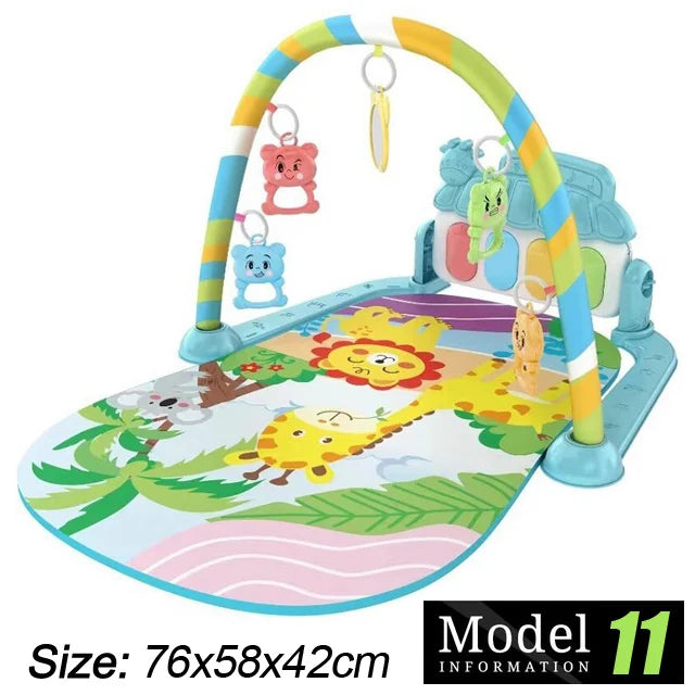 बच्चा गतिविधि जिम संगीत र्‍याक प्रारम्भिक शिक्षा खेलौना उपहार नवजात शिशु ०-३६ महिना पियानो किबोर्ड शिशु क्रलिङ ब्ल्याङ्केट पेडल प्ले म्याट