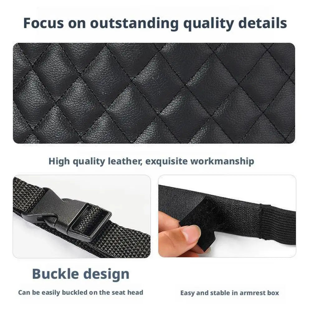 कार सिट मिडल स्टोरेज ब्याग PU छालाको ठूलो क्षमताको छालाको ब्याग सिट ब्याक स्टोरेज ब्याग वाटर कप पकेटहरू भण्डारण गर्ने सामानहरू सफा गर्ने