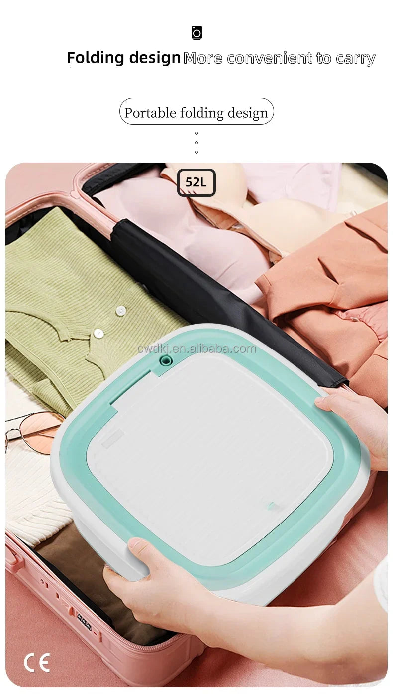 पोर्टेबल ५२L लुगा धुने मेसिन फोल्डिङ मिनी लुगा धुने मेसिन अन्डरवियर बच्चाहरूको लुगाको लागि