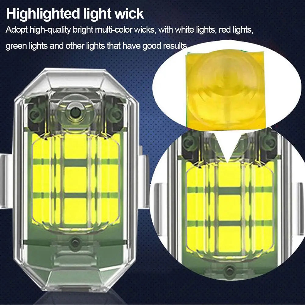 कार साइकल ड्रोनको लागि मोटरसाइकल वायरलेस एलईडी स्ट्रोब लाइट रिमोट कन्ट्रोल एयरक्राफ्ट लाइट नेभिगेसन चेतावनी लाइट सूचक