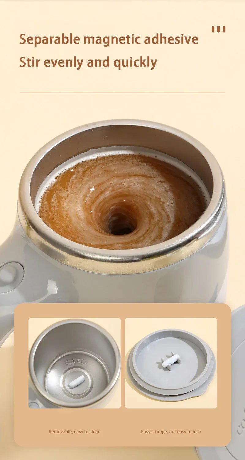स्वचालित हलचल कफी मग चुम्बकीय इलेक्ट्रिक स्टेनलेस स्टील स्व-मिक्सिङ कफी टम्बलर घुमाउने गृह कार्यालय यात्रा