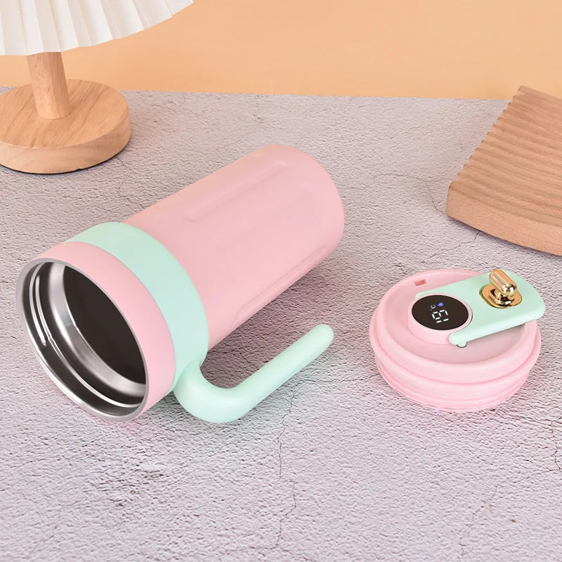 नयाँ स्टेनलेस स्टील इन्टेलिजेन्ट टेम्परेचर डिस्प्ले वाटर कप कफी कप पोर्टेबल डोरी डाइरेक्ट ड्रिंकिंग थर्मस कपसँगै