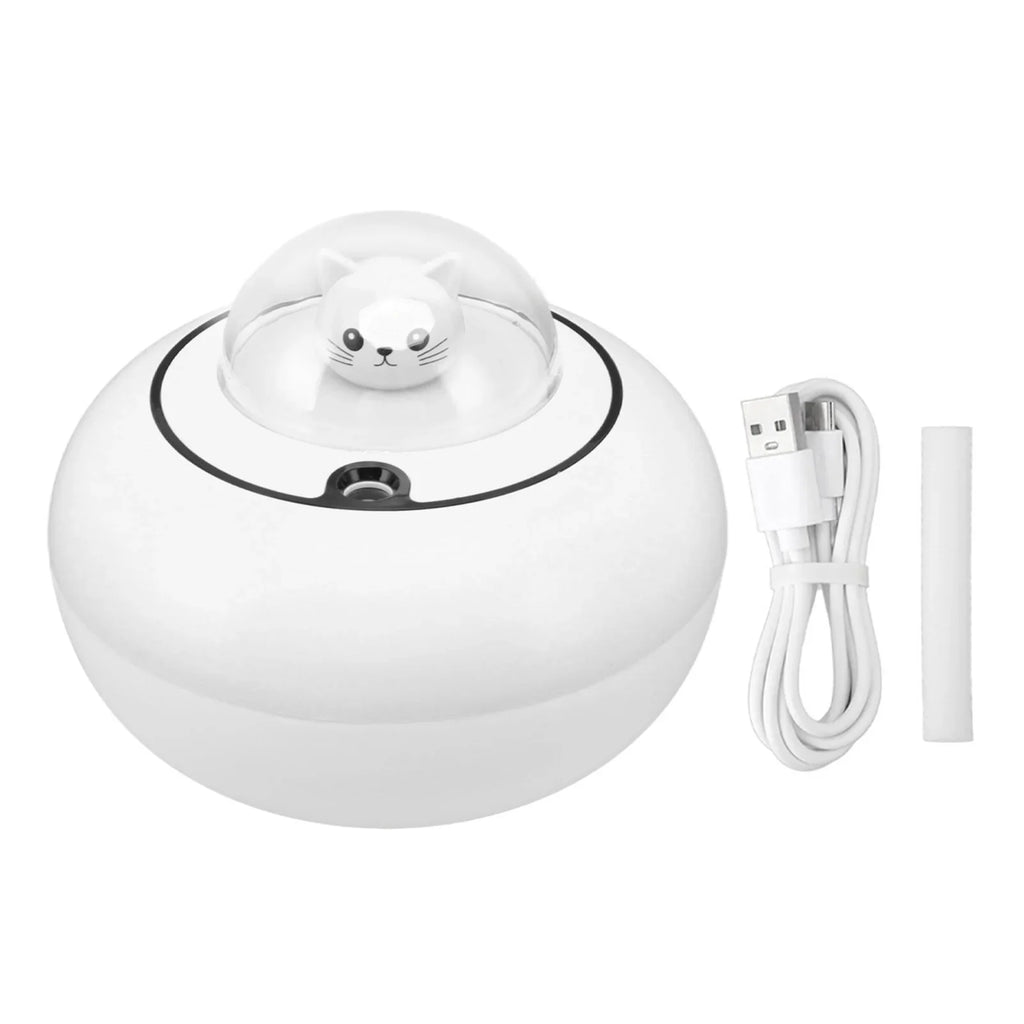 ह्युमिडिफायर ह्युमिडिफायर प्यारा बिरालोको मूर्तिकला पोर्टेबल शान्त डेस्कटप एयर ह्युमिडिफायर घरको लागि USB प्लग इन ह्युमिडिफायर