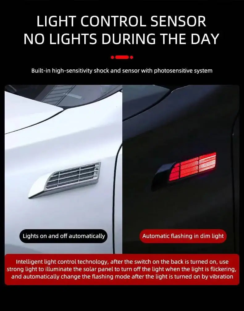 २pcs कार सोलार फ्ल्यासिङ एलईडी चेतावनी बत्तीहरू युनिभर्सल समायोज्य अटोमोटिभ पार्किङ रियरिङ चेतावनी बत्ती कार स्टाइलिङ सामानहरू