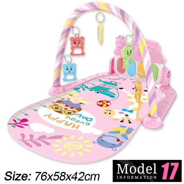 बच्चा गतिविधि जिम संगीत र्‍याक प्रारम्भिक शिक्षा खेलौना उपहार नवजात शिशु ०-३६ महिना पियानो किबोर्ड शिशु क्रलिङ ब्ल्याङ्केट पेडल प्ले म्याट