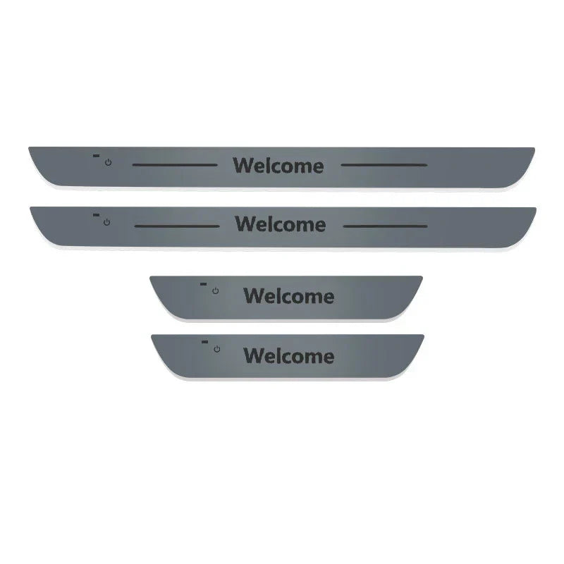 कार वेलकम डोर सिल लाइट थ्रेसहोल्ड ल्याम्प वेलकम प्लेट पेडल लाइट वायरलेस एलईडी लाइट समायोज्य रङ परिवर्तन मोडको साथ