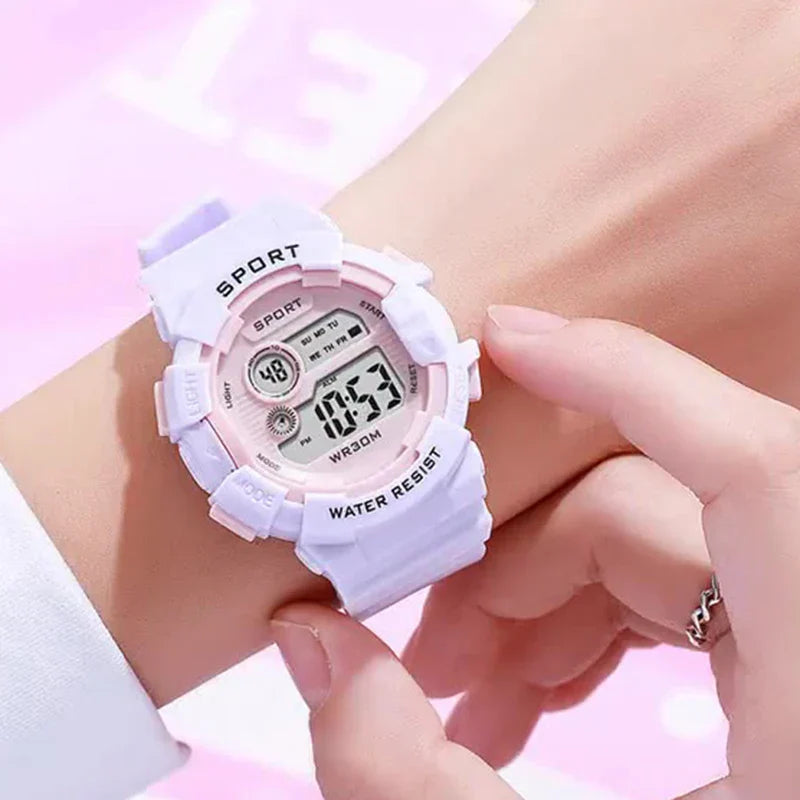 MAYZHISU किड्स डिजिटल घडी फेसन स्टुडेन्ट स्पोर्ट्स वाच उज्यालो अलार्म घडी पुरुष उपहारको लागि बहुकार्यात्मक इलेक्ट्रोनिक घडी