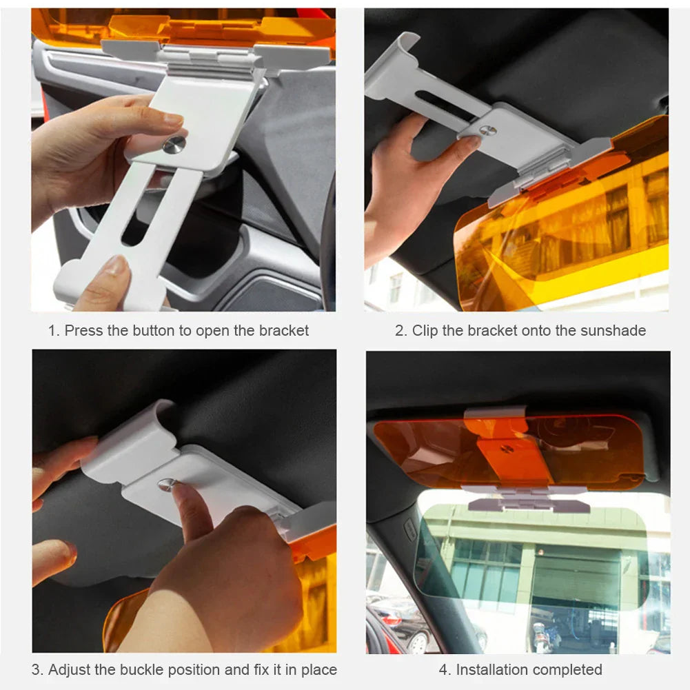 कार सन भिजर पोलराइज्ड एन्टी ग्लेयर सन भिजर एक्स्टेन्डर एन्टी-ड्याजल यूभी ब्लकिङ सनशेड एचडी नाइट भिजन ड्राइभिङ गगल सन शेड