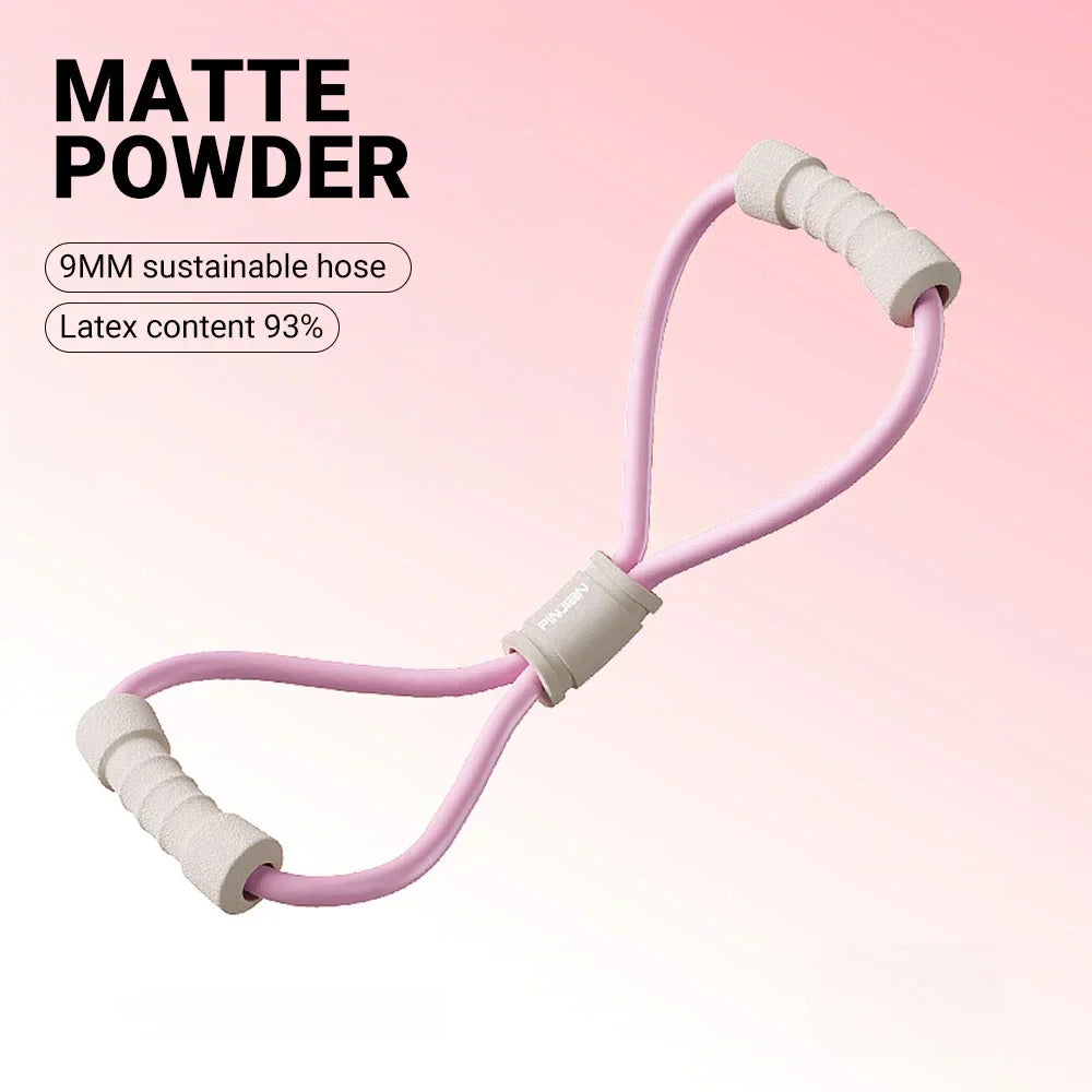 टेन्सन रोप योग जिम लेटेक्स रबर आर्म रेजिस्टन्स ८-आकारको फिटनेस स्ट्रेन्थ इक्विपमेन्ट होम जिम चेस्ट एक्सपान्डर इलास्टिक ब्यान्ड