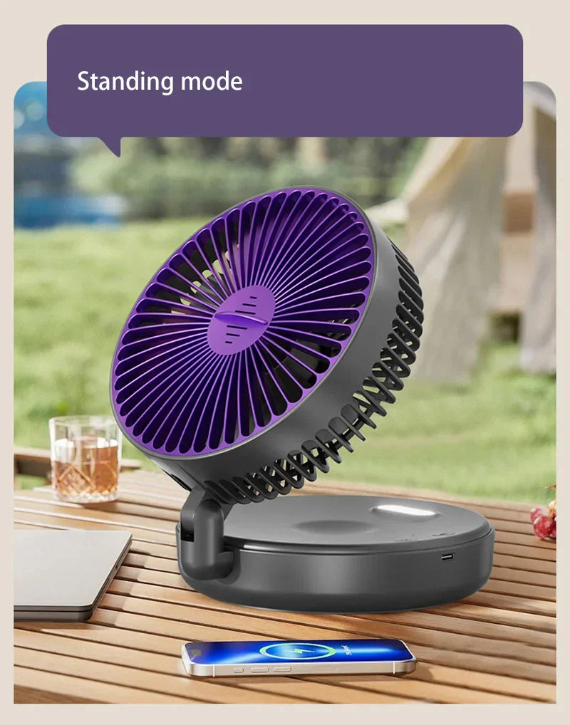 इलेक्ट्रिक फ्यान ३ इन १ रिचार्जेबल सानो फोल्डिंग साइकल डेस्कटप भित्तामा माउन्ट गरिएको सानो फ्यान छात्रावास शौचालय चिसो हावा गर्मी पंखा