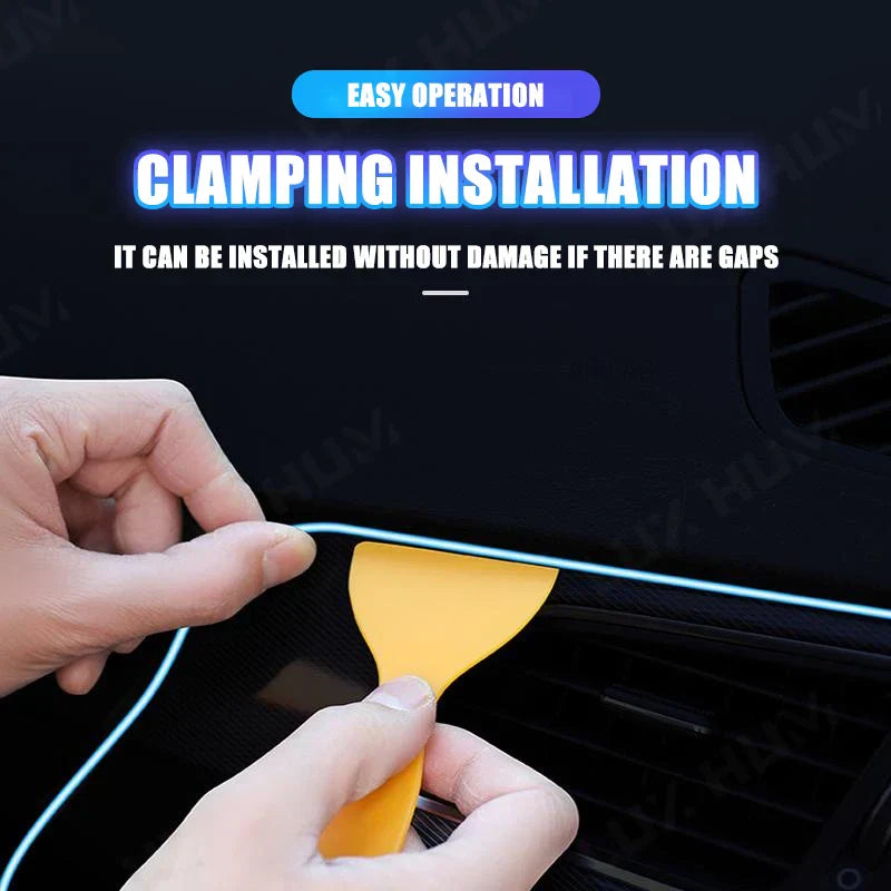 ५ मिटर कारको भित्री भागको एम्बियन्ट लाइट USB/चुरोट लाइटर लचिलो वायुमण्डल एलईडी लाइट स्ट्रिप युनिभर्सल सिंगल-कलर अटो नियोन ल्याम्प