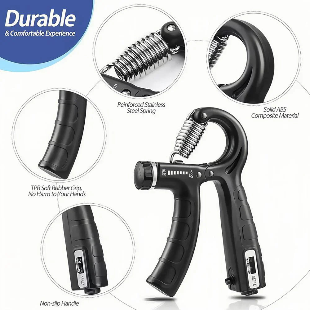 ग्रिप स्ट्रेन्थ ट्रेनर ६ प्याक फोरआर्म स्ट्रेन्थनर फिंगर स्ट्रेचर फिंगर एक्सरसाइजर ह्यान्ड ग्रिपर स्ट्रेन्थ रिङ र स्ट्रेस बल