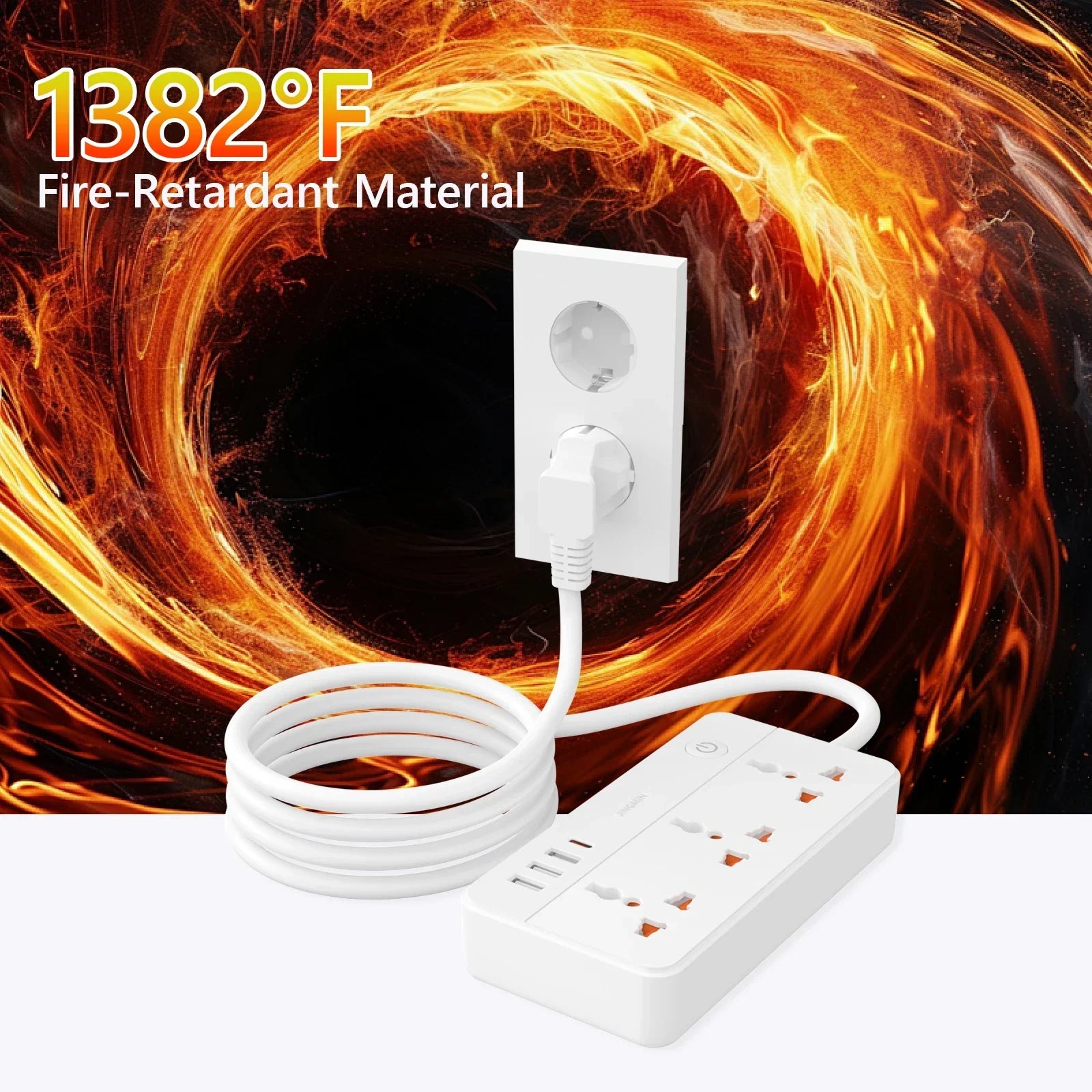 १.५ मिटर एक्सटेन्सन कर्ड एसी टाइप सी यूएसबी पोर्ट चार्ज इलेक्ट्रिकल सकेट सहितको पावर मल्टी ट्याप युनिभर्सल प्लग ईयू आउटलेट पावर स्ट्रिप