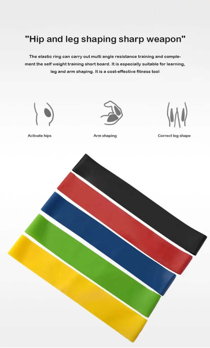 ५ पीसी योग टेन्सन बेल्ट फिटनेस इलास्टिक बेल्ट प्रतिरोध बेल्ट स्क्वाट बट एड्स टेन्सन रिंग स्ट्रेचिंग व्यायाम बेल्ट