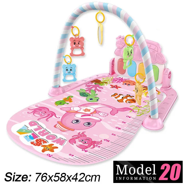 बच्चा गतिविधि जिम संगीत र्‍याक प्रारम्भिक शिक्षा खेलौना उपहार नवजात शिशु ०-३६ महिना पियानो किबोर्ड शिशु क्रलिङ ब्ल्याङ्केट पेडल प्ले म्याट