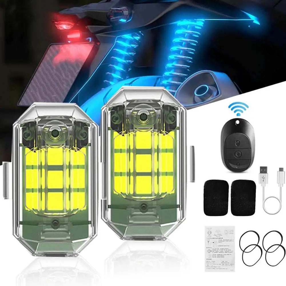 कार साइकल ड्रोनको लागि मोटरसाइकल वायरलेस एलईडी स्ट्रोब लाइट रिमोट कन्ट्रोल एयरक्राफ्ट लाइट नेभिगेसन चेतावनी लाइट सूचक