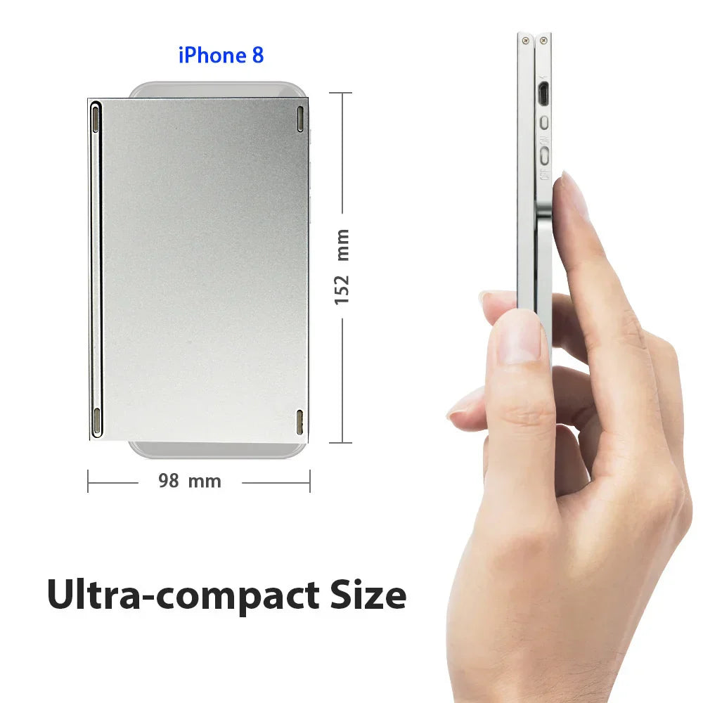 फोल्डेबल वायरलेस किबोर्ड अल्ट्रा स्लिम टचप्याड ब्लुटुथ किबोर्ड रिचार्जेबल फोल्डिंग किबोर्ड ट्याब्लेट ल्यापटपको लागि