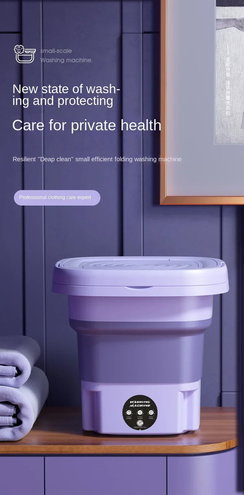 मोजा अन्डरवियर प्यान्टी वाशरको लागि स्पिन ड्रायर सहितको ६.५ लिटर पोर्टेबल सानो फोल्डेबल वाशिङ मेसिन घरायसी मिनी वाशिङ मेसिन