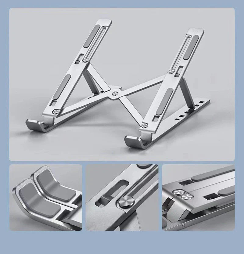 नि:शुल्क ढुवानी ल्यापटप स्ट्यान्ड एल्युमिनियम मिश्र धातु कम्प्युटर डेस्कटप ट्याब्लेट स्ट्यान्ड फोल्डिङ र लिफ्टिङ पोर्टेबल हीट डिसिपेशन ब्र्याकेट