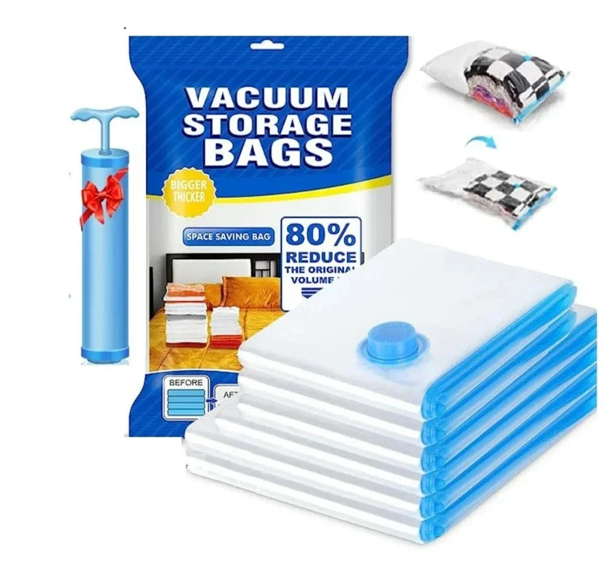 झोलाहरूको लागि भ्याकुम पम्प पारदर्शी फोल्डिङ कम्प्रेस्ड स्पेस सेभिङ भ्याकुम ब्याग कपडाको लागि पम्प सहितको भ्याकुम भण्डारण ब्यागहरू