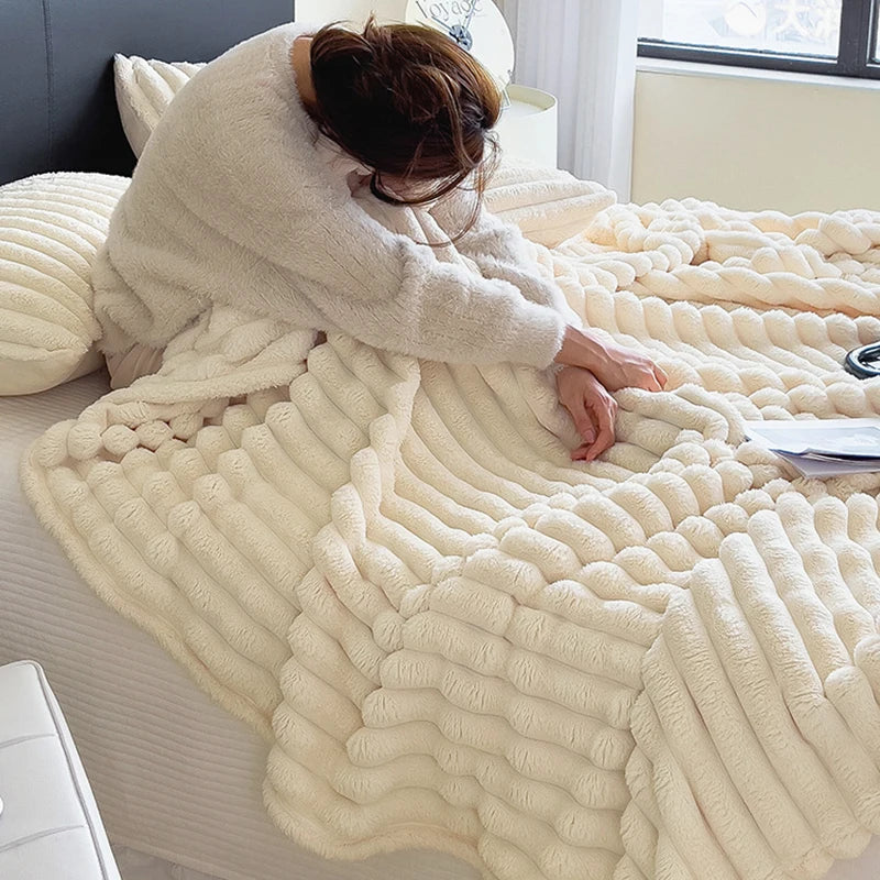 नक्कल खरायो मखमली शरद ऋतु न्यानो ओछ्यानको कम्बल वा कम्बल र तकियाको आवरण नरम न्यानो जाडो सोफा कम्बल थ्रो ल्याप कम्बलको लागि