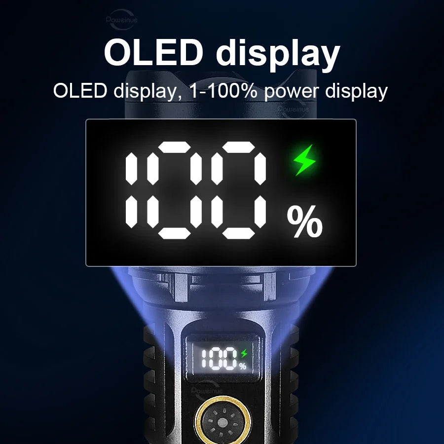 P90 ८००W हाई पावर एलईडी टर्चलाइट ३०००M लामो दूरीको टर्च आउटडोर ट्याक्टिकल अल्ट्रा पावरफुल एलईडी टर्चलाइटहरू जुम गर्न मिल्ने क्याम्पिङ ह्यान्ड ल्याम्प