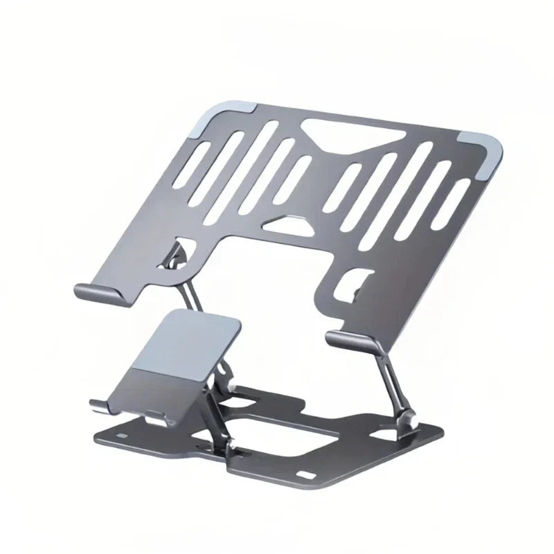 मोबाइल फोन ल्यापटप र ट्याब्लेटको लागि ताप अपव्यय र एन्टी स्लिप पोर्टेबल फोल्डेबल डुअल एक्सिस समायोज्य उचाइ स्थिर स्ट्यान्ड