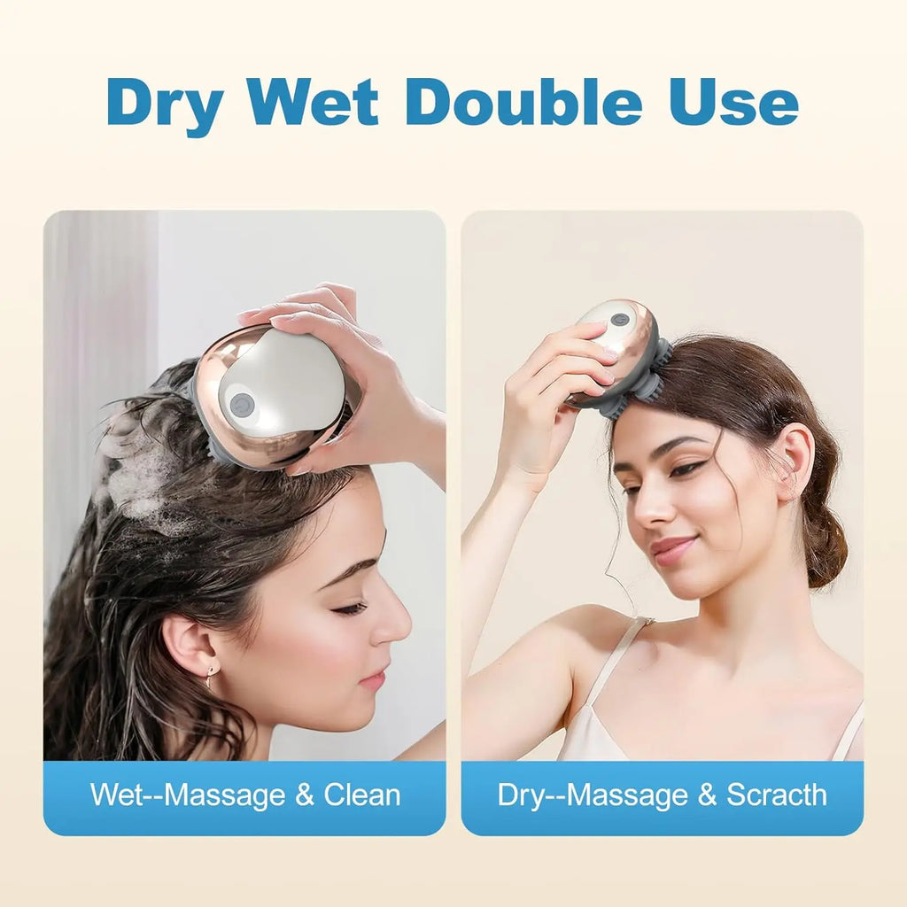 पूर्ण शरीरको मालिसको लागि गहिरो सफा र तनावमुक्त बनाउनको लागि इलेक्ट्रिक स्क्याल्प मसाजर ह्यान्डहेल्ड पोर्टेबल स्क्याल्प मसाजर हेड स्क्र्याचर।